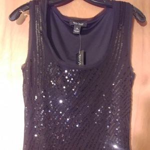 White house/Black market Black sequin top
